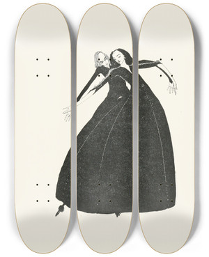 Triptych art skateboard deck of Harry Clarke The Ridiculous Wished by Harry Clarke (1889-1931)