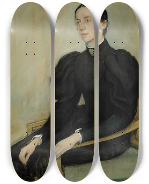 Triptych art skateboard deck of Olof Arenius Portrait Of Mathilda Wrede by Olof Arenius (1701-1766)