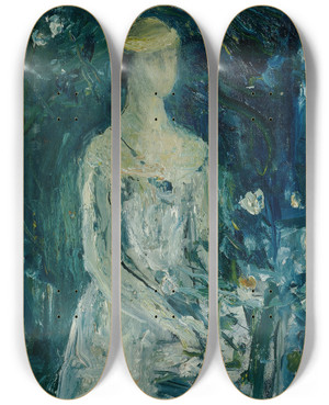 Triptych art skateboard deck of Wilhelm Thny Die Frau Des Knstlers by Wilhelm Thony (1888-1949)