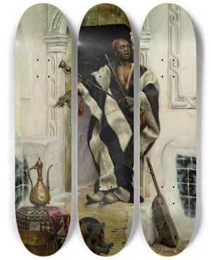 Triptych art skateboard deck of Ludwig Deutsch The Dellal Cairo by Ludwig Deutsch (1855-1935)