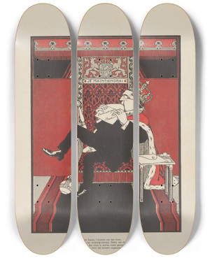 Triptych art skateboard deck of Albert Hahn Abraham Kuyper Op De Troon by Albert Hahn (1877-1918)