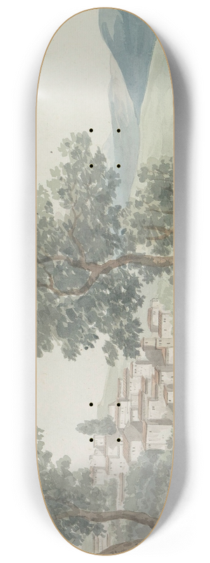 Abraham-Louis-Rodolphe Ducros - Gezicht op Patern 8.25 inch art skate deck Abraham-Louis-Rodolphe Ducros - Gezicht op Patern 8.25 inch art skate deck