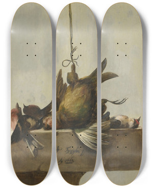 Triptych art skateboard deck of William Gouw Ferguson Still Life With Birds by William Gouw Ferguson Triptych art skateboard deck of William Gouw Ferguson Still Life With Birds by William Gouw Ferguson