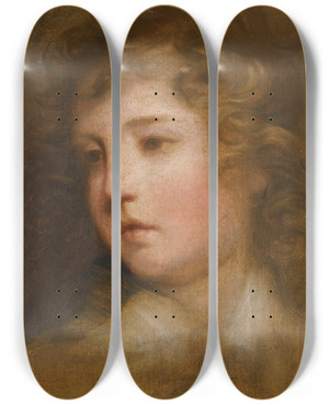 Triptych art skateboard deck of Sir Joshua Reynolds Study For The Portrait Of Lord George Seymour Conway 17631848 by Sir Joshua Reynolds (1723-1792)