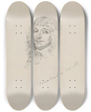 Triptych art skateboard deck of Stanisaw Wyspiaski Portrait Of Prince Bogusaw Radziwi 16201669 by Stanislaw Wyspianski (1869-1907)