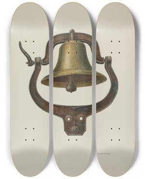 Triptych art skateboard deck of William Kieckhofel Dinner Bell by William Kieckhofel (20-)