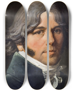 Triptych art skateboard deck of Jean Auguste Dominique Ingres Portrait De Jeanmariejoseph Ingres by Jean Auguste Dominique Ingres (1780-1867)