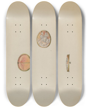 Triptych art skateboard deck of Michael Fenga Cameo Brooch by Michael Fenga (20-)