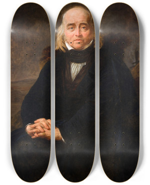 Triptych art skateboard deck of Antoinejean Gros Julian Ursyn Niemcewicz by Antoine-Jean Gros (1771-1835)