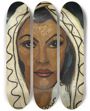 Triptych art skateboard deck of Francis Picabia Sans Titre Visage De Femme by Francis Picabia (1879-1953)