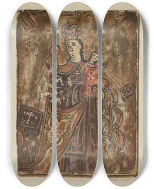 Triptych art skateboard deck of Ranka S Woods Retablo_1 by Ranka S Woods