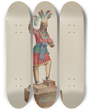 Triptych art skateboard deck of Robert Wr Taylor Indian by Robert W R Taylor (20-)