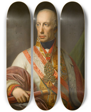 Triptych art skateboard deck of Johann Baptist Von Lampi The Elder A Portrait Of Emperor Francis I Ii Of Austria by Johann Baptist Von Lampi The Elder (1751-1830)