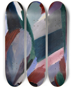 Triptych art skateboard deck of Alexej Von Jawlensky Variationharsh Winter by Alexej Von Jawlensky (1864-1941)