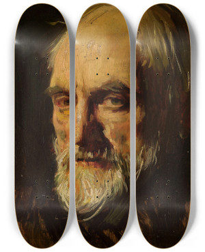 Triptych art skateboard deck of Konrad Krzyanowski Portrait Of Zygmunt Dworzak 18671925 Painter by Konrad Krzyzanowski (1872-1922)
