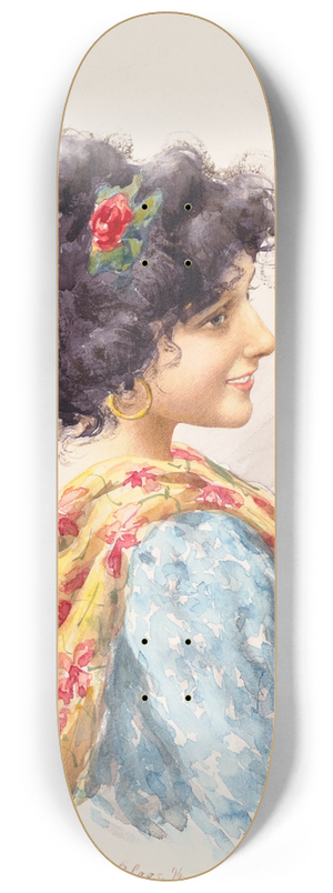 Eugen von Blaas - An Italian Beauty 8.25 inch art skate deck