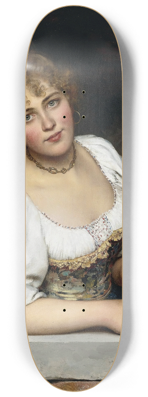 Eugen von Blaas - At The Window 8.25 inch art skate deck