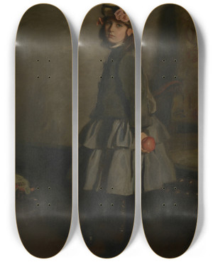 Triptych art skateboard deck of Harrington Mann Cathleen by Harrington Mann (1864-1937)
