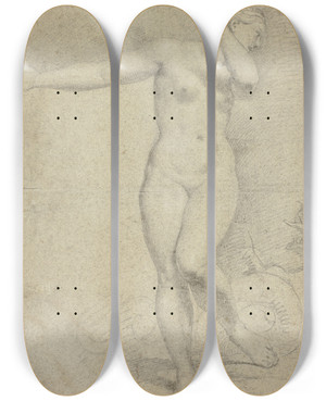 Triptych art skateboard deck of Circle Of Charles Le Brun Andromeda And The Seamonster by Circle Of Charles Le Brun (1619-1690) Triptych art skateboard deck of Circle Of Charles Le Brun Andromeda And The Seamonster by Circle Of Charles Le Brun (1619-1690)