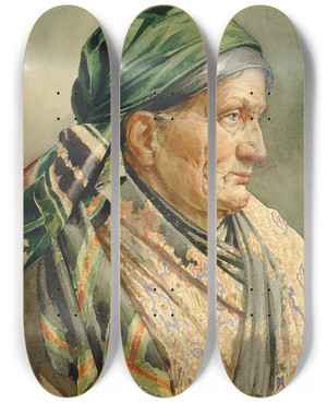 Triptych art skateboard deck of William Henry Holmes Munich Model by William Henry Holmes (1846-1933)