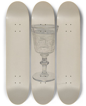 Triptych art skateboard deck of Joseph Mitry Goblet by Joseph Mitry