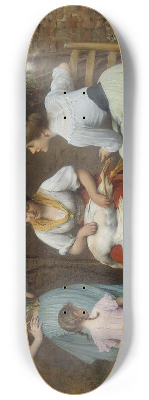 Eugen von Blaas - Goose Plucking 8.25 inch art skate deck