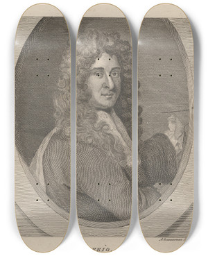Triptych art skateboard deck of Alexander Bannerman Verrio by Alexander Bannerman (1730-1780)