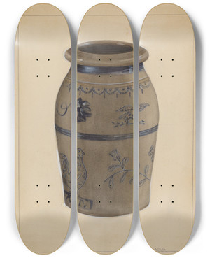 Triptych art skateboard deck of John Dana Jar_1 by John Dana (1935)