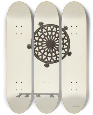 Triptych art skateboard deck of Albert Rudin Trivet_1 by Albert Rudin