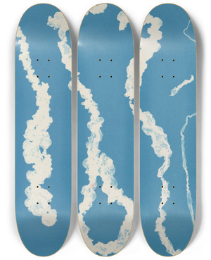 Triptych art skateboard deck of Anna Atkins Enteromorpha Intestinalis_1 by Anna Atkins (1799-1871)