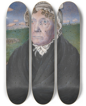 Triptych art skateboard deck of Frederick Tatham William Williams Second Wife by Frederick Tatham