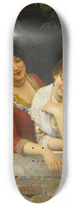 Eugen von Blaas - Venetians At The Balcony 8.25 inch art skate deck