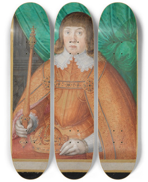 Triptych art skateboard deck of Friedrich Brentel Albert Otto Ii Graf Von Solmsrdelheim by Friedrich Brentel (1580-1651)