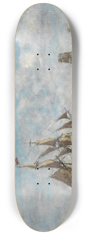 Eugne Boudin - Bateaux de pche devant Trouville 8.25 inch art skate deck