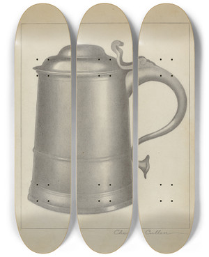 Triptych art skateboard deck of Charles Cullen Pewter Tankard_2 by Charles Cullen (20-)