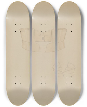 Triptych art skateboard deck of Henry De Wolfe Collar_2 by Henry De Wolfe