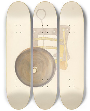 Triptych art skateboard deck of Albert Rudin Gong by Albert Rudin