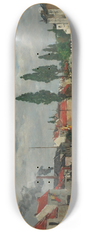 Eugne Boudin - Bruxelles, Le Canal De Louvain 8.25 inch art skate deck Eugne Boudin - Bruxelles, Le Canal De Louvain 8.25 inch art skate deck