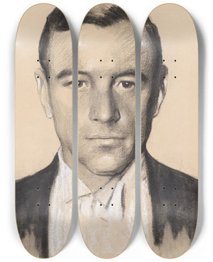 Triptych art skateboard deck of Samuel Johnson Woolf William Curtis Bok by Samuel Johnson Woolf (1880-1948)