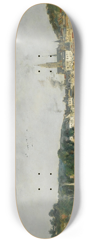 Eugne Boudin - Caudebec-En-Caux, Le Quai De La Seine 8.25 inch art skate deck