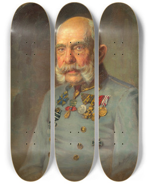 Triptych art skateboard deck of John Quincy Adams Kaiser Franz Joseph I In Der Dienstuniform Eines Sterreichischen Feldmarschalls_2 by John Quincy Adams (1874-1933)