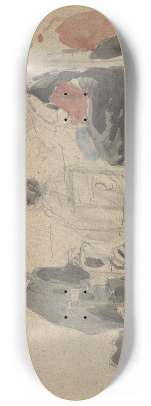 Eugne Boudin - Conversation on the Beach 8.25 inch art skate deck