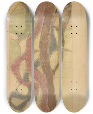Triptych art skateboard deck of Stanisaw Wyspiaski Wity Franciszek Projekt Witraa Do Prezbiterium Kocioa Franciszkanw W Krakowie_4 by Stanislaw Wyspianski (1869-1907)
