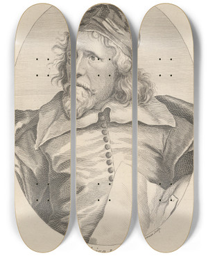 Triptych art skateboard deck of Alexander Bannerman Inigo Jones by Alexander Bannerman (1730-1780)