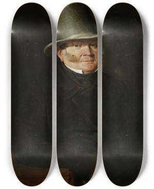 Triptych art skateboard deck of Bonawentura Dbrowski Portrait Of Pawe Pellizzaro Owner Of A Store With Prints In Warsaw by Bonawentura Dabrowski (1807-1862)