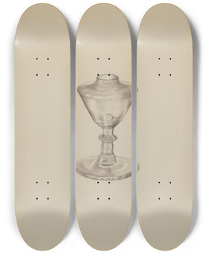 Triptych art skateboard deck of Isidore Steinberg Lamp by Isidore Steinberg (20-)