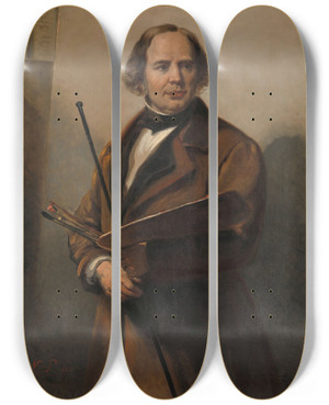 Triptych art skateboard deck of Nicolaas Pieneman Jan Willem Pieneman Painter Father Of Nicolaas Pieneman by Nicolaas Pieneman (1809-1860)