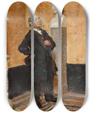 Triptych art skateboard deck of Georg Seligmann From Thorvaldsens Museum by Georg Seligmann (1866-1924)
