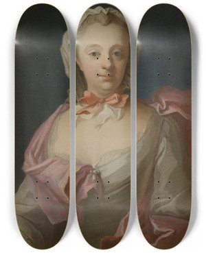 Triptych art skateboard deck of Olof Arenius Fredrika Wrangel Af Lindeberg by Olof Arenius (1701-1766)