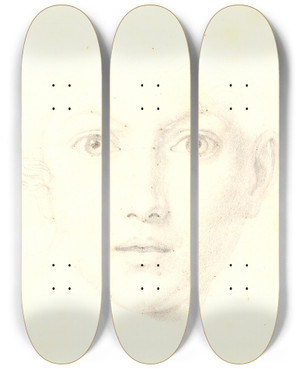 Triptych art skateboard deck of Christian Gottlieb Kratzensteinstub Studiehoved Af Alpins Sn by Christian Gottlieb Kratzenstein Stub 2 (1783-1816)